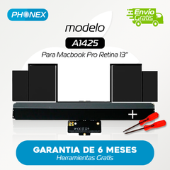 Bateria Macbook Pro Retina 13” A1425 ( Año 2012-2013) - Phonex